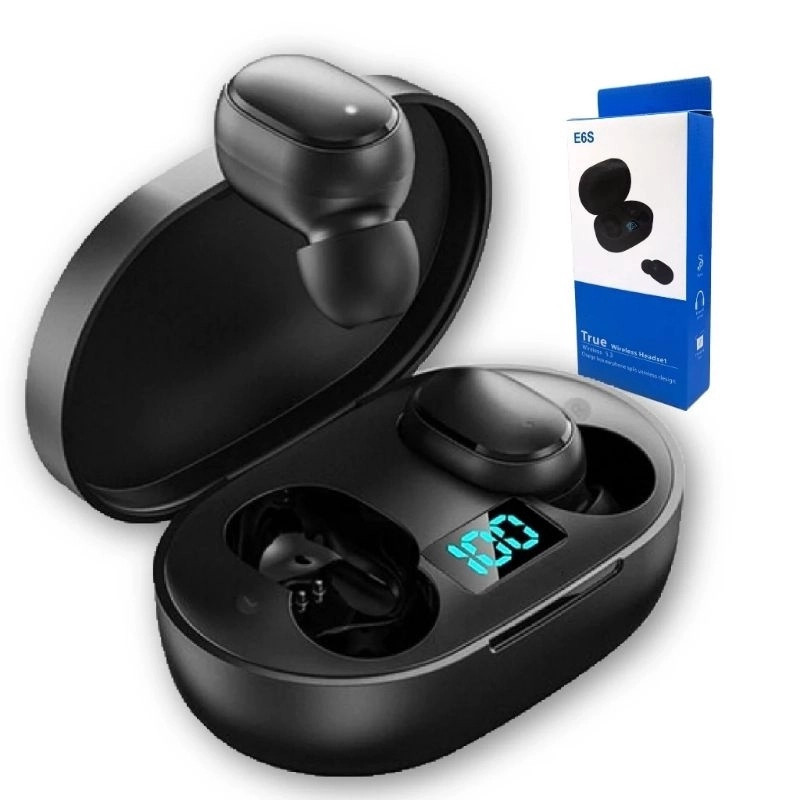Fone De Ouvido Sem Fio E6s Bluetooth 5.0 Tws Com Tela LED Digital