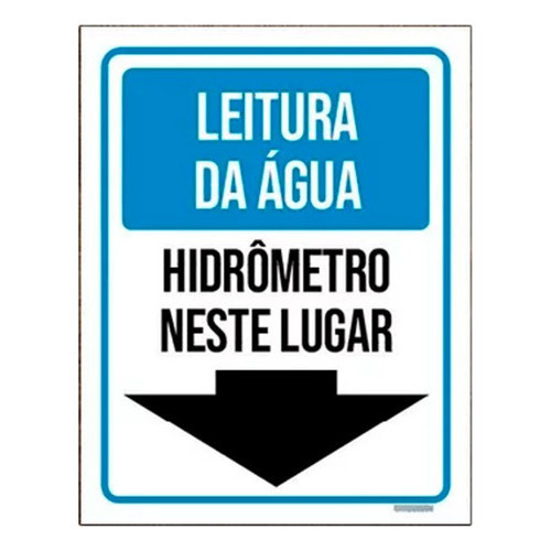 Placa Sinalização Leitura Água Hidrômetro Neste Lugar