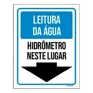 Placa Sinalização Leitura Água Hidrômetro Neste Lugar