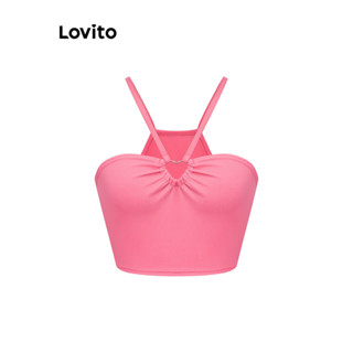 Lovito Regata Básica Casual Com Corte Simples E Coração Para Mulheres LNL37057 (Café/Rosa/Preto)