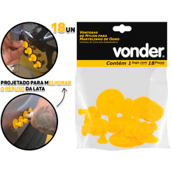 Ventosas De Nylon Simples Para Martelinho De Ouro Jogo Com 18 Peças Vonder