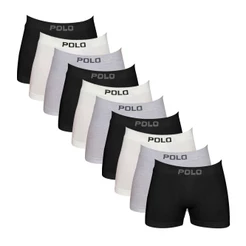 Kit 10 Cuecas Polo 781 Algodão Boxer Sem Costura Sortido