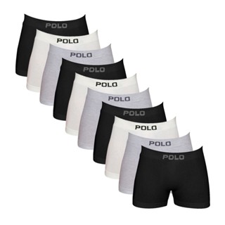 Kit 10 Cuecas Polo 781 Algodão Boxer Sem Costura Sortido