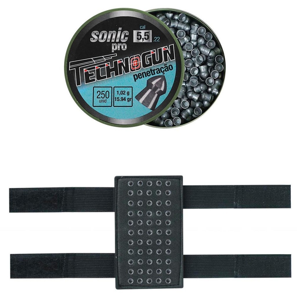 Lata de Chumbinho Technogun Sonic Pro Penetração 15,94gr 250un. 5.5mm com Porta Chumbinhos em Oferta na Shopee