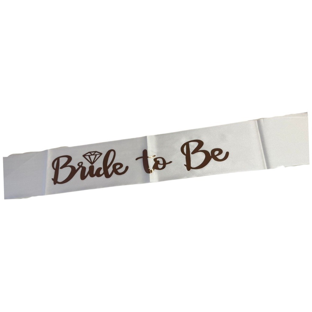 1 und Faixa Bride To be  - Branco com Rose Gold - despedida de solteira