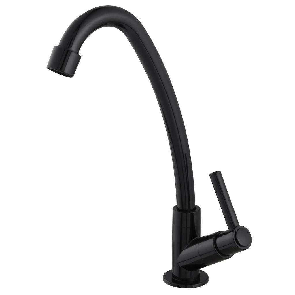 Torneira Para Cozinha 1067 De Bancada B Alta 1/4 Volta Na Cor Preta C62 em Oferta na Shopee