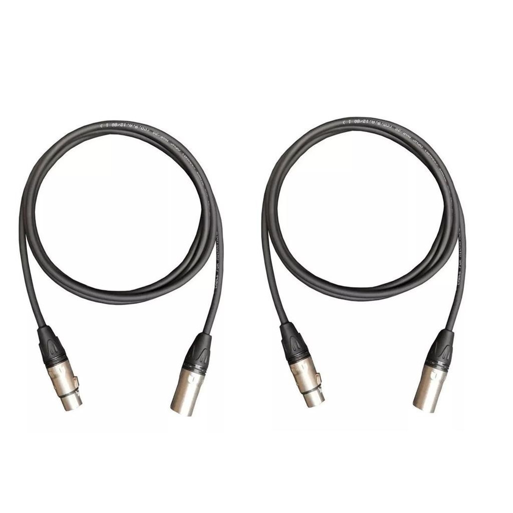 Kit 2 Cabo Microfone Xlr Canon Balanceado Macho X Femea 10m