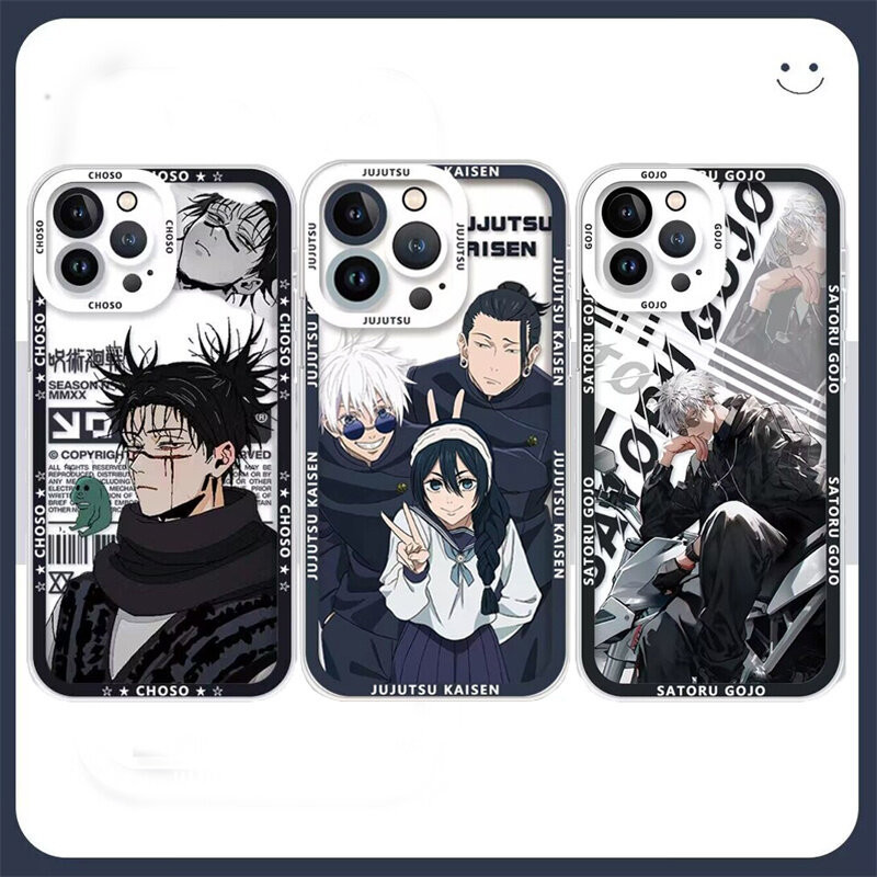 Japão Anime Jujutsu Kaisen Gojo Satoru Yuta Capa De Celular Transparente Para Samsung Galaxy A52 A52S A53 A55 A72 A73 A35 A32 A12 A13 A14 A54 A15 A25 A71 M54 Nota 20 Plus Ultra Macia