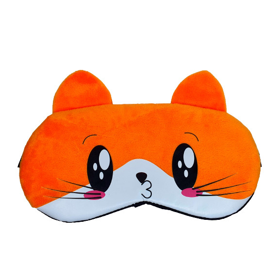 Máscara De Dormir Tapa Olhos Gato Laranja Com Bolsa De Gel