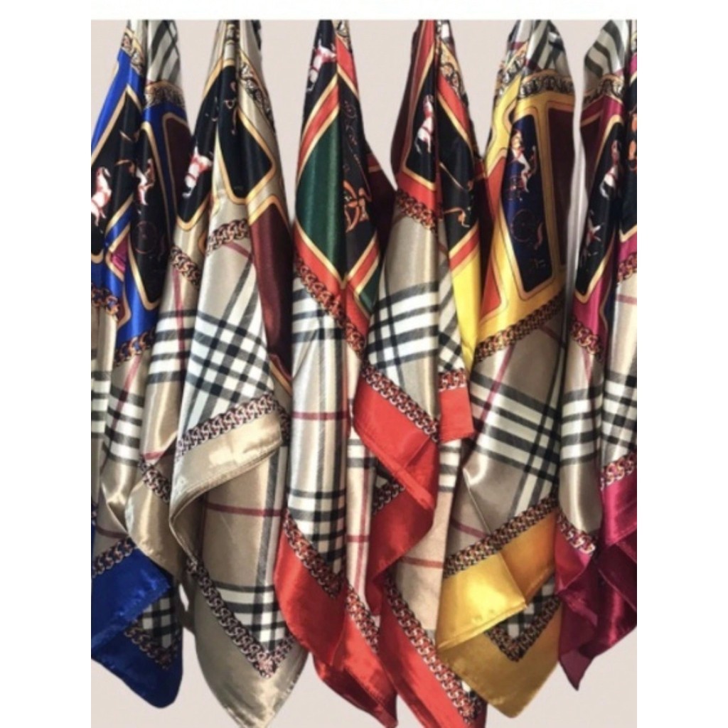 KIT 12 PC Lenços Cetim Seda Elegante Primavera Grande 90x90(várias estampas) pode usado por camisa
