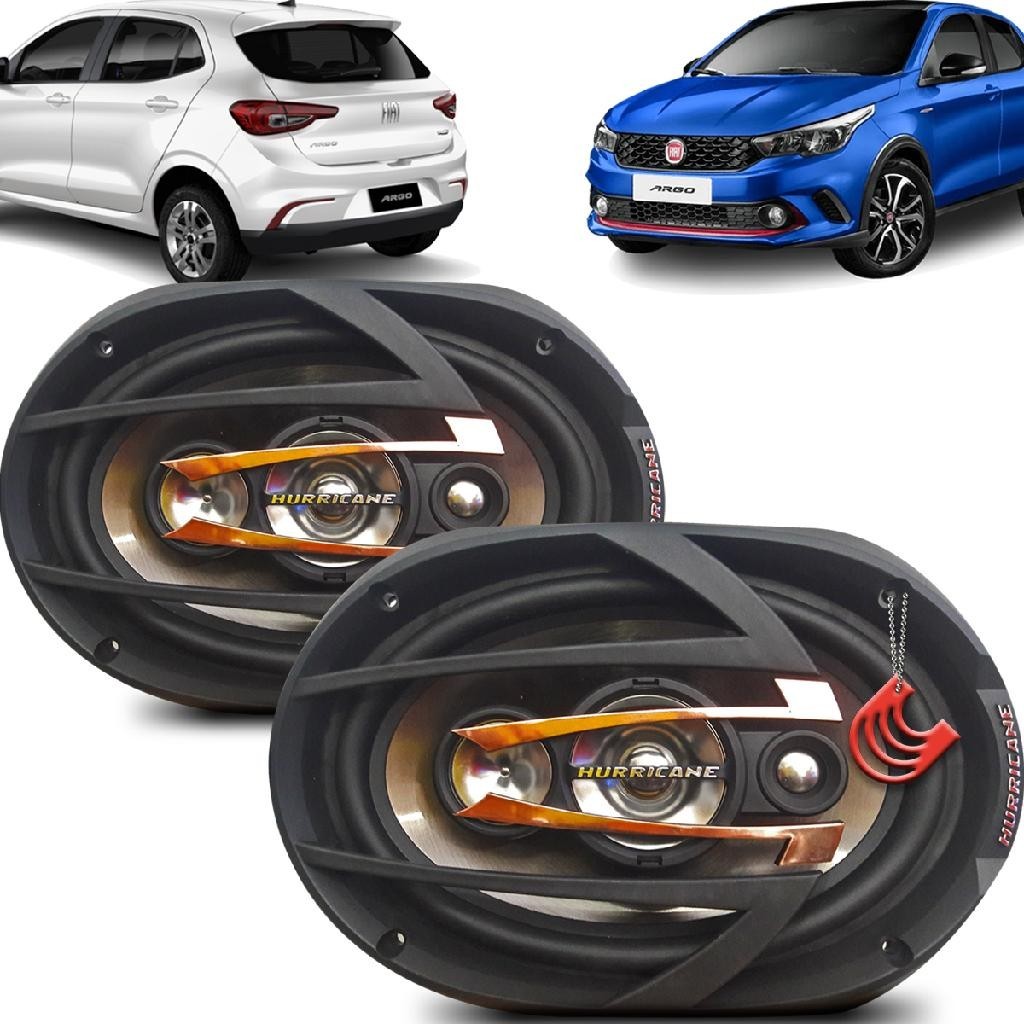 Kit Falantes Medios Portas Dianteiras Fiat Argo - Hurricane Platino Quadriaxial 6x9 polegadas 600w em Oferta na Shopee