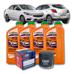 kit Óleo 5W30 e Filtro do Óleo Lubrificante - GM Onix 1.0/1.4 8V 2012 a 2017 2018 2019 2020 Lubrax