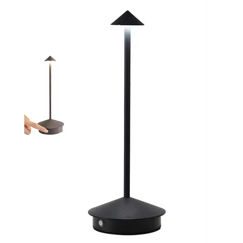 Luminaria de Mesa LED 3 Tons Controle de Intensidade Abajur Touch USB Bateria Recarregavel Cabeceira Quarto Home Office