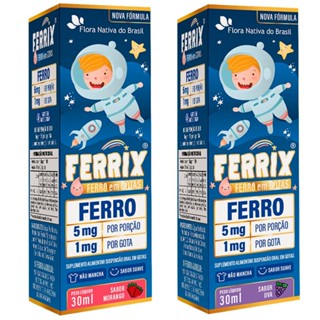 KIT FERRIX (Ferro infantil)  MORANGO e UVA - Flora Nativa em Oferta na Shopee
