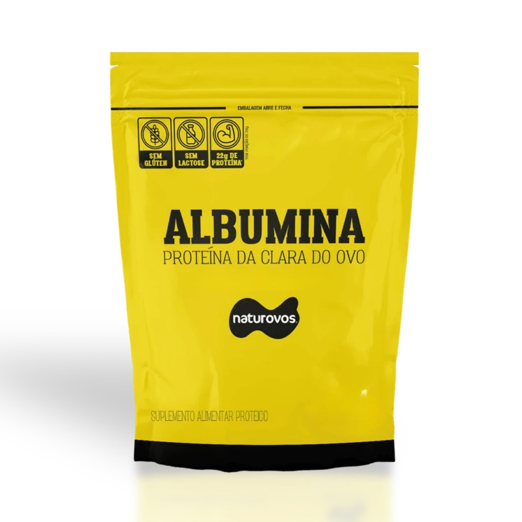 Albumina Refil 1kg Naturovos Sabor Morango em Oferta na Shopee
