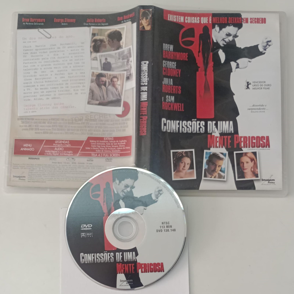 DVD: CONFISSÕES DE UMA MENTE PERIGOSA editora GEORGE CLOONEY