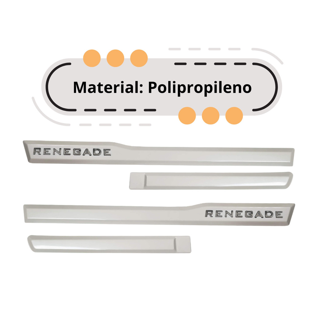 Detalhes do Friso Tipo Original Cromo 4P Renegade 2022 em diante 4 Peças Branco Polar Grid - 4629C-BCO-I