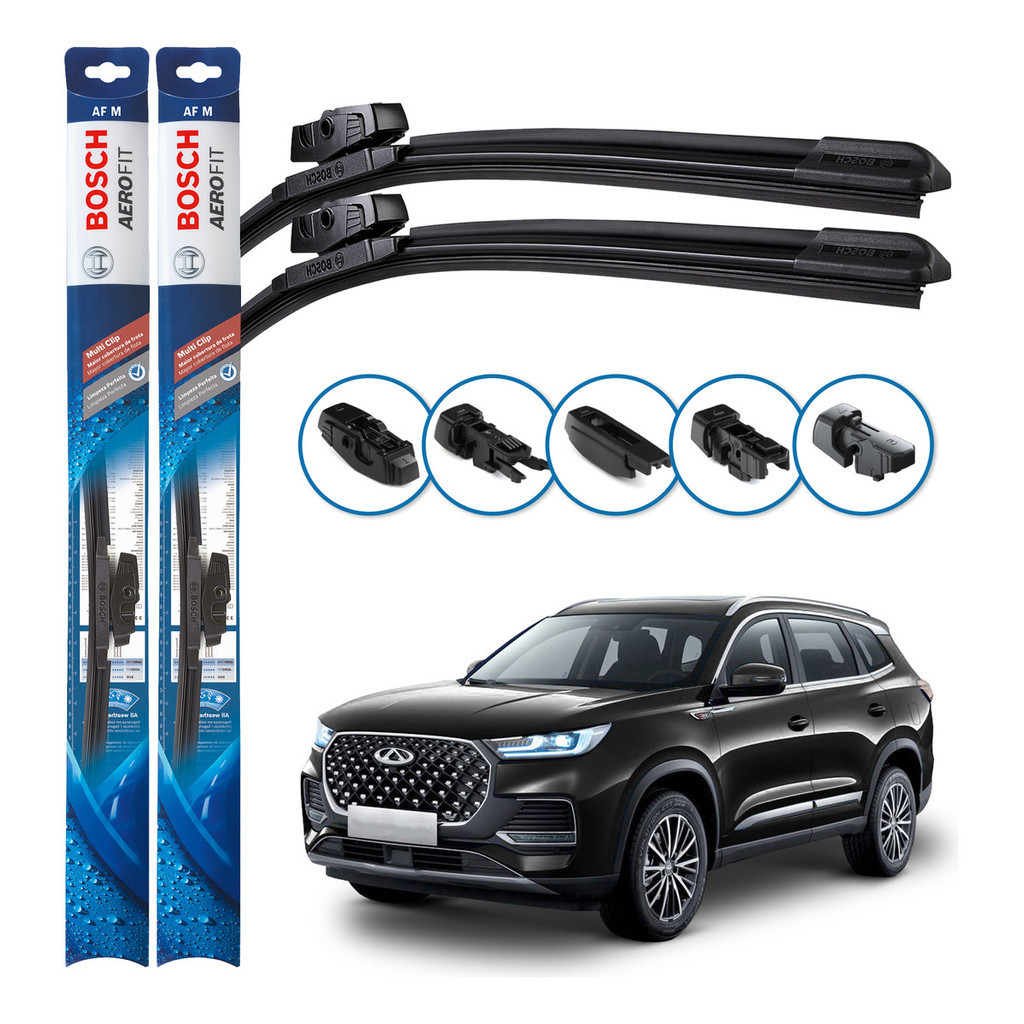 Par de Palhetas Limpador Parabrisa Multiclip Original Bosch Tiggo 8 2022 A 2024