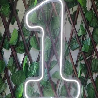 Número 1 Quente ou Frio 50cm Painel, Neon Led, Decoração
