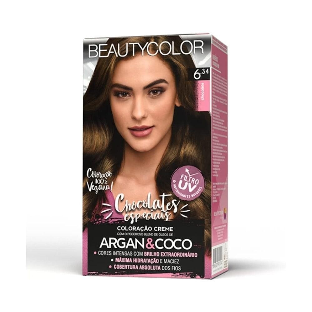 Tintura Beauty Color Kit 6.34 Chocolate em Oferta na Shopee