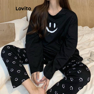 Lovito Conjuntos Básicos De Pijama Casual De Desenho Animado Para Mulheres LNE40065