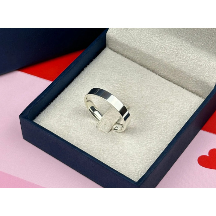 Aliança de Namoro CHICAGO  4mm Banhado em Prata 950 + Solitário (COD-72)
