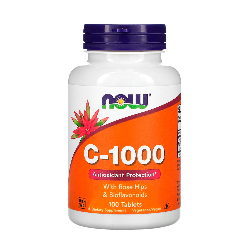 Vitamina C 1000mg e Rosa Mosqueta Now Foods 100Tabls em Oferta na Shopee
