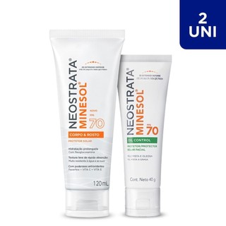 Kit Protetor Solar Neostrata Minesol Oil Control FPS 70 40g + Protetor Solar Neostrata Minesol Corpo & Rosto Fluido Hidratante FPS 70 120ml em Oferta na Shopee