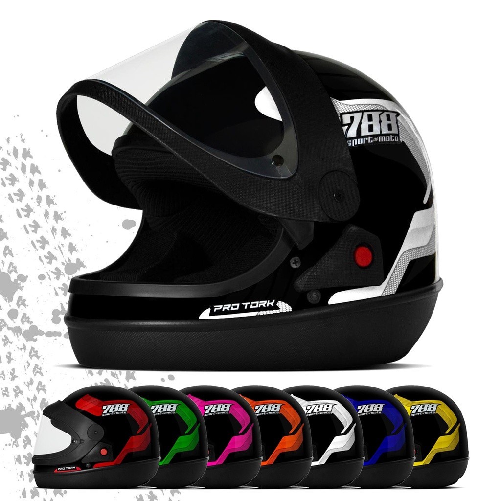 CAPACETE SPORT MOTO 788 Fechado Automatico Barato Oferta Pro Tork Masculino Feminino Moto