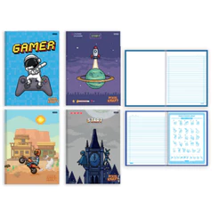 CADERNO BROCHURA 80 FOLHAS PIXEL – SÃO DOMINGOS - UNITÁIRO E SORTIDO