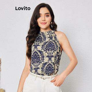 Lovito Regata com Amarração em Estampa Tribal Boho para Mulheres LBL08004