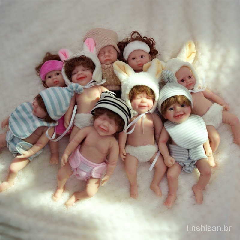 6-Inch Palm Sólida Silicone Reborn Bebê Simulado Boneca Maddie Dress-up Nascimento Brinquedo Presente das Crianças PPEA