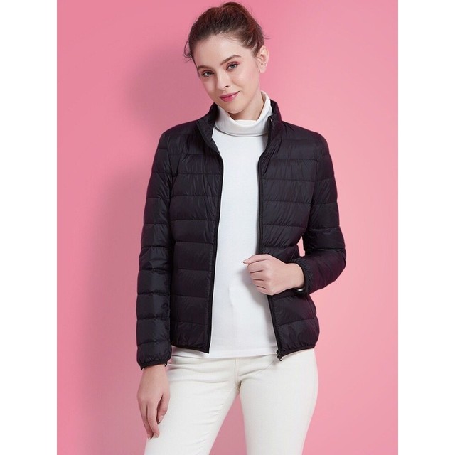 Jaqueta Puffer Feminina Nylon com Capuz Removivel