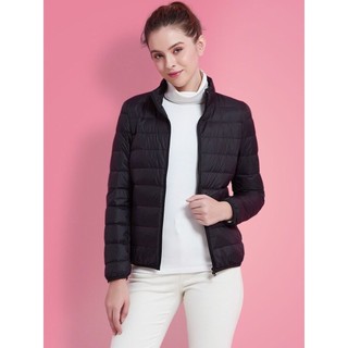 Jaqueta Puffer Feminina Nylon com Capuz Removivel