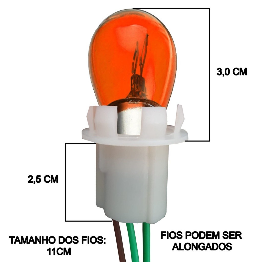 Kit Soquete 2 Polos Universal + Lâmpadas Ambar Seta Conjugada · foto 2