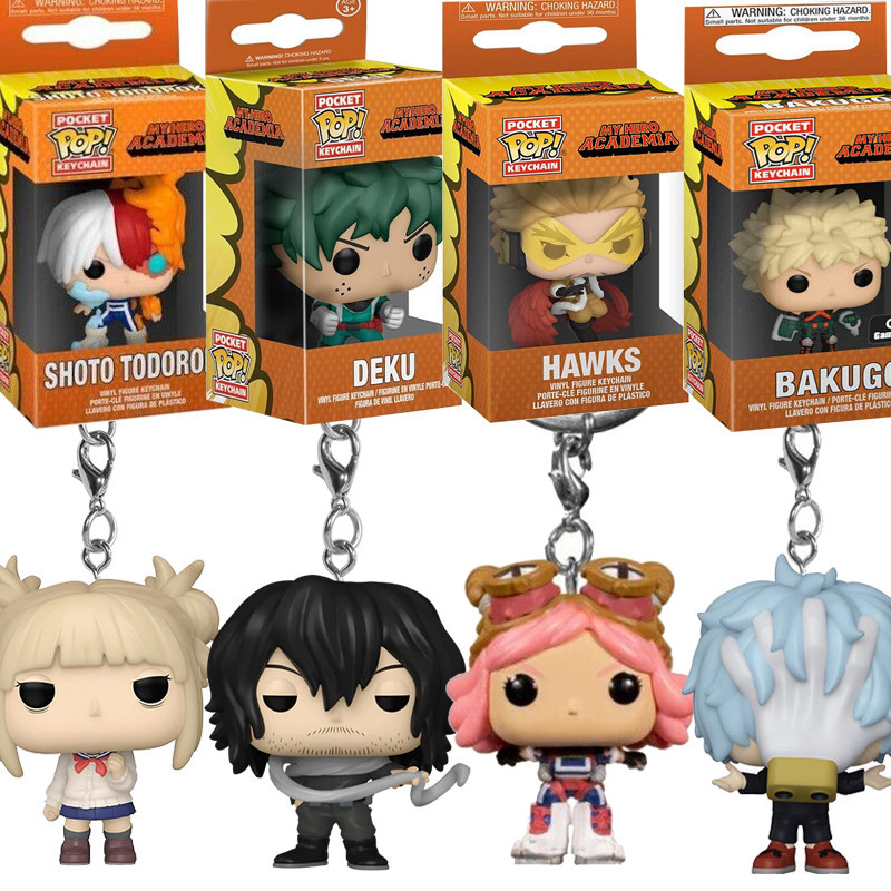 Funko Pop Meu Herói Academia Chaveiro Midoriya Izuku Bakugou Katsuki Todoroki Shoto Himiko Toga Ação Figura Pendente Ornamento