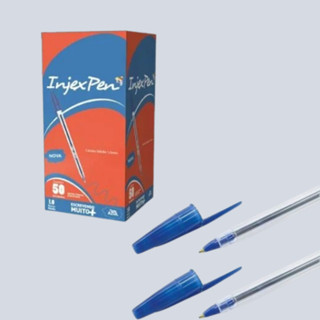 Caneta Esferográfica Azul 1.0mm Caixa 50 Un Injex Pen em Oferta na Shopee