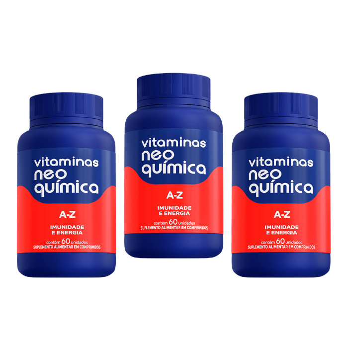 Vitaminas Neo Quimica A-Z Imunidade e Energia C/60 Comprimidos - Kit C/3