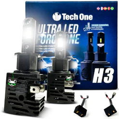 Kit Par Lâmpada Automotiva Ultra Led Force One 8000K 4100 Lúmens Encaixe Modelo H3 Tech One