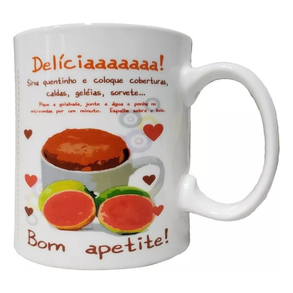 Caneca De Café P/ Com Receita De Bolo De Microondas em Oferta na Shopee