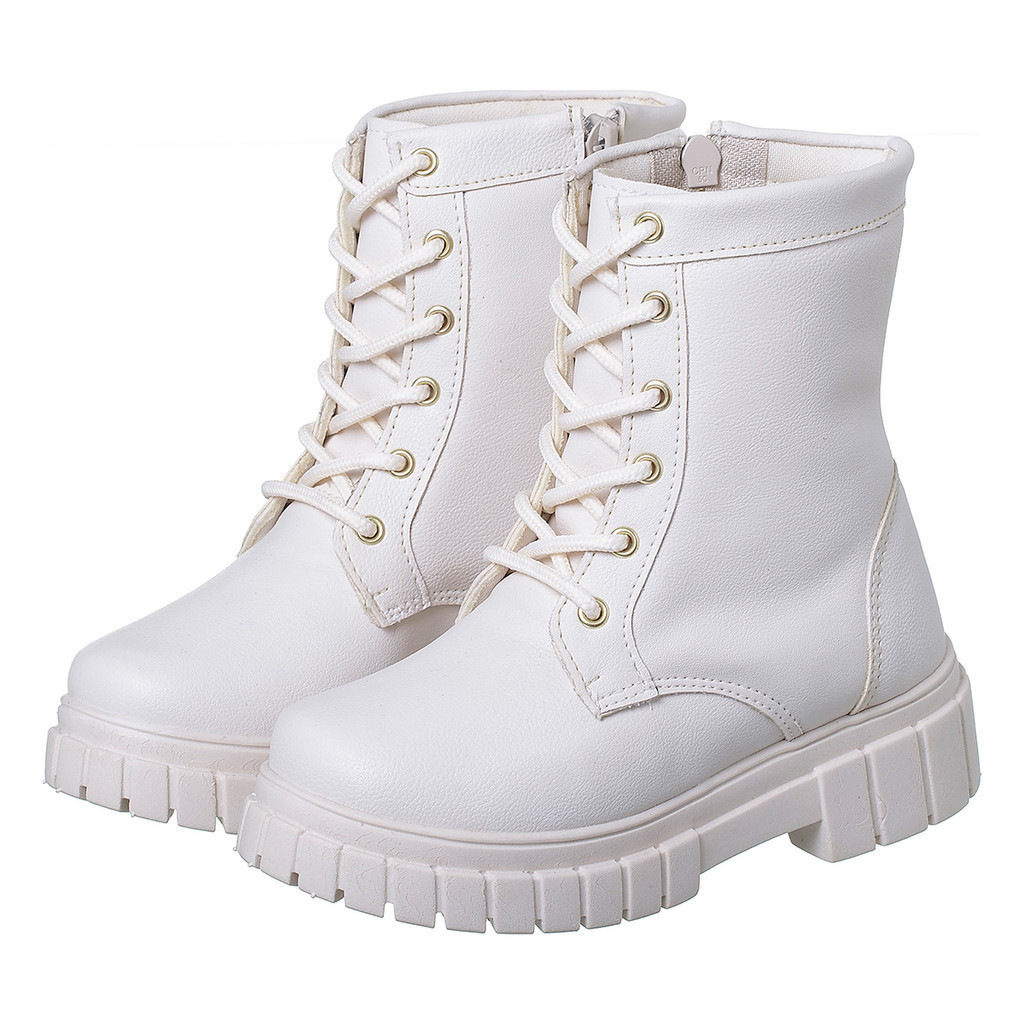 Bota Coturno Tratorado Infantil Sola OffWhite Kidstep