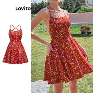 Lovito Vestido Casual com Amarração e Franzido para Mulheres L77ED328