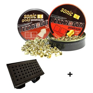 2 Latas de Chumbinho Sonic Gold 5.5mm 250 Unidades - Technogun + Porta Chumbo em Oferta na Shopee