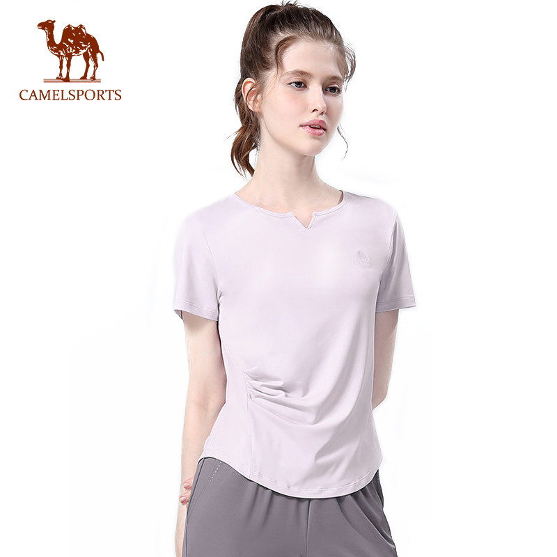 CAMEL SPORTS Yoga Clothing Set For Women Summer Thin Outdoor Fitness De Manga Curta De Duas Peças em Oferta na Shopee