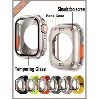 2 em 1 caso para Apple Watch 44 45 41 40 ultra vidro temperado tampa mudança iWatch série 9 8 7 SE 6 5 3 tela protetora em Oferta na Shopee