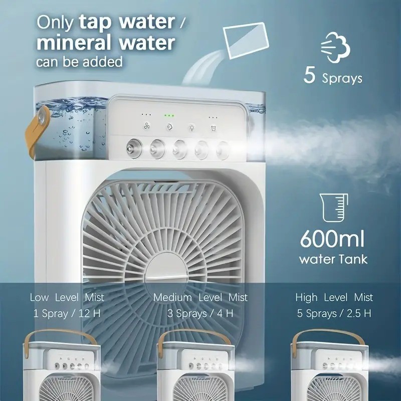Mini Ar Super Condicionado Climatizador Ventilador Refrigerador De Ar Ventilador Umidificador Portátil Bivolt
