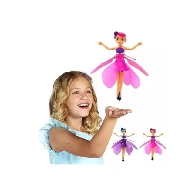 Boneca Infantil Fada Voadora Controle Remoto Voa de Verdade