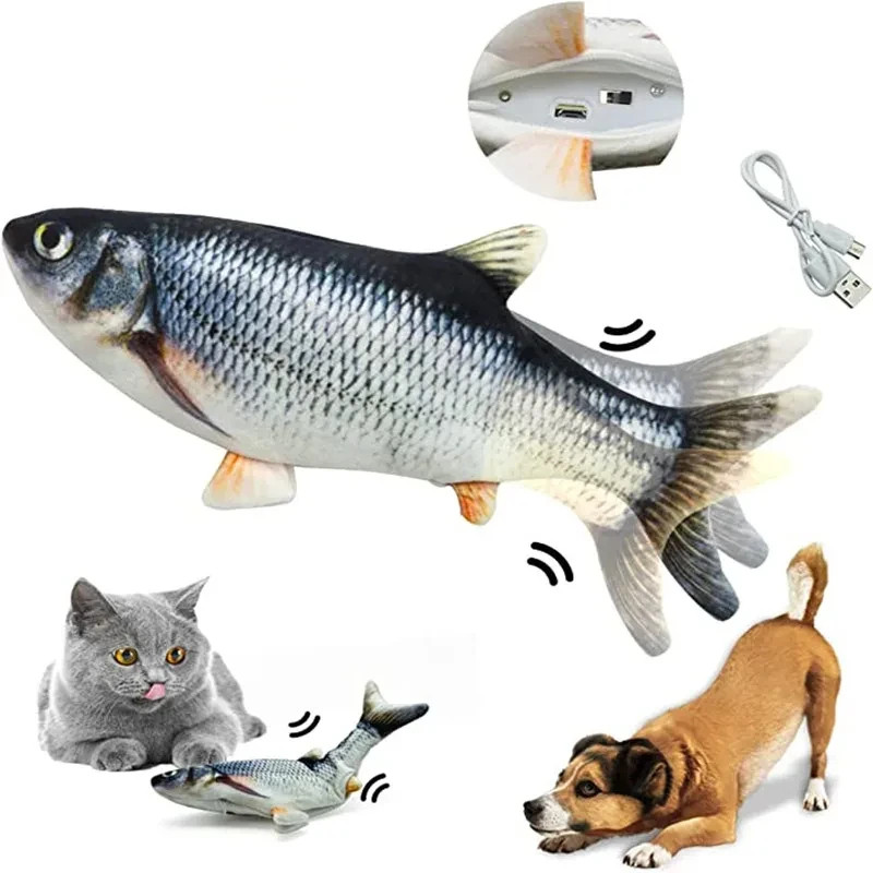 Brinquedo Inteligente Realista Peixe que se Move Sozinho – Para Cães e Gatos, Recarregável