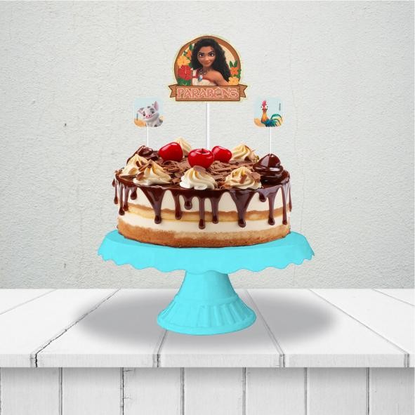 Topo de bolo festa Moana 2 Decoração Aniversário complet EVA Cor viva