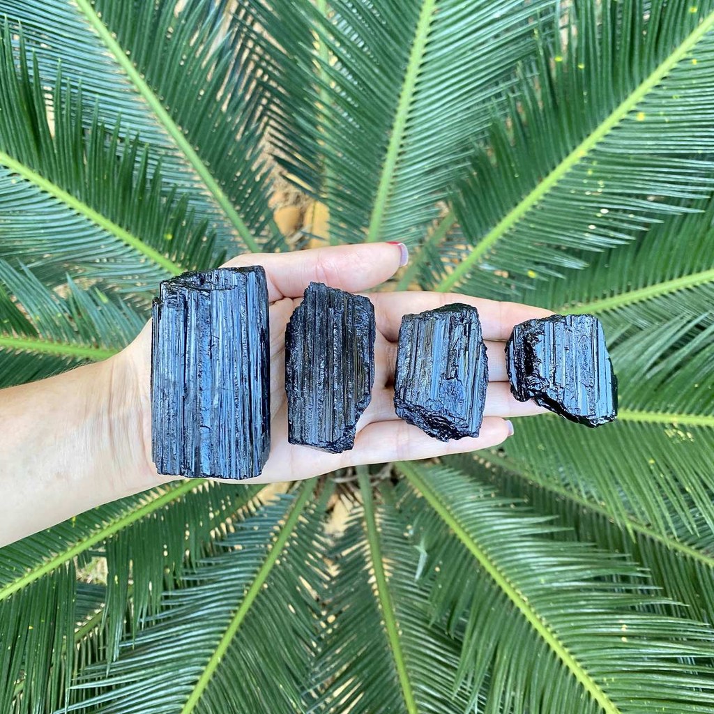 Pedra Cristal Natural Turmalina Negra Bruta | Proteção